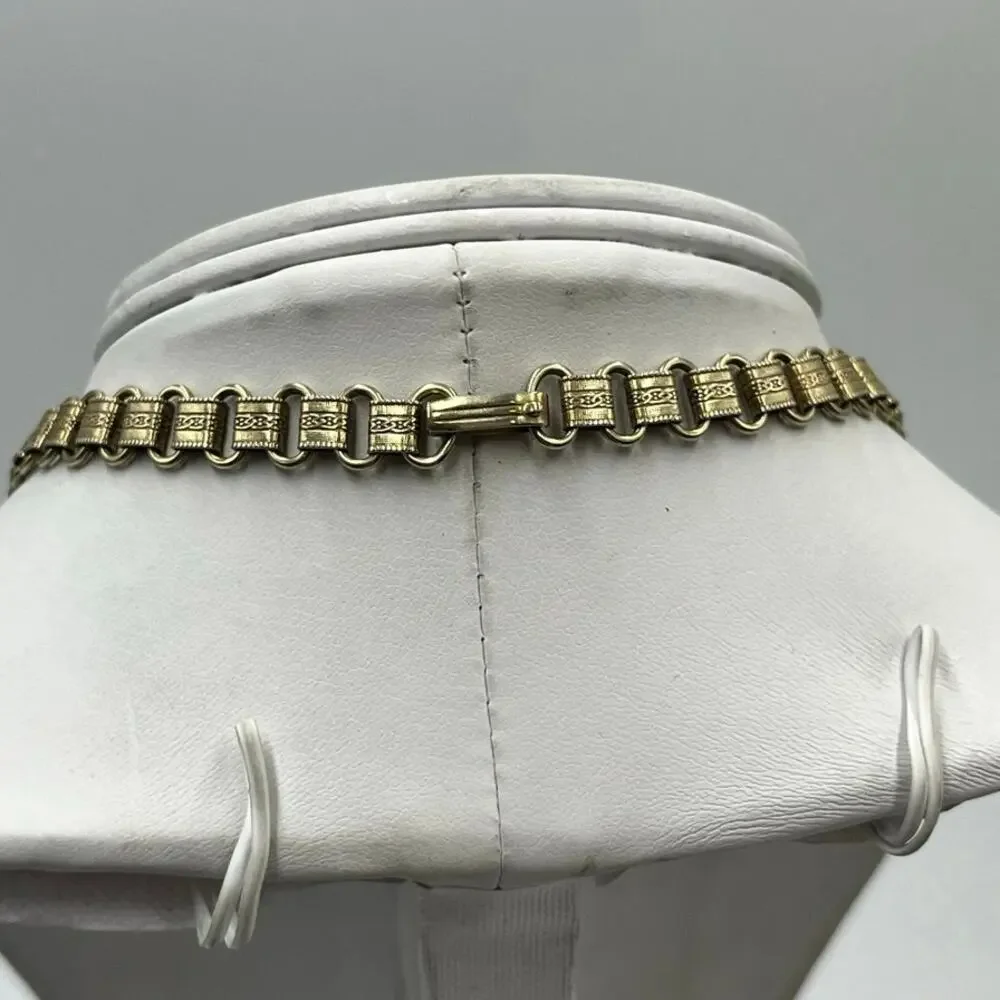 Vintage Gold Tone Book Chain Belt 34